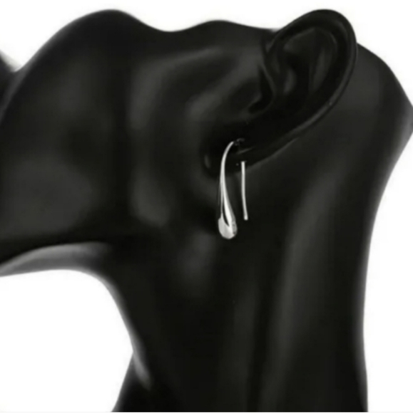 925 Sterling Silver Waterdrop Jewelry Set Bracelet Necklace Earrings Ring - Picture 14 of 16